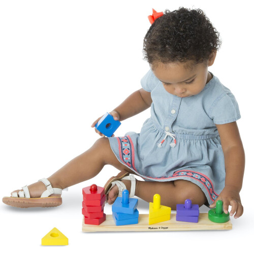 Melissa & Doug Melissa & Doug Wooden Colour/Shape Board, Stack & Sort Toy, Hand/Eye Co-ordinate 1