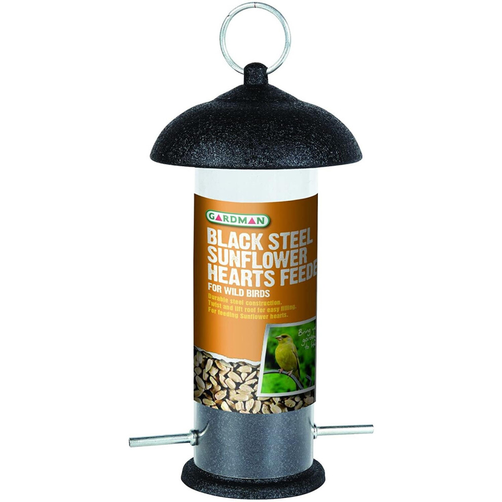 Gardman Steel Sunflower Heart Bird Feeder, Quick Release For Easy Filling, 19Cm