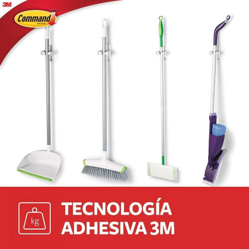 3M 3M Command Adhesive Broom Gripper For Damage Free Hanging - White - Strong Hold 2