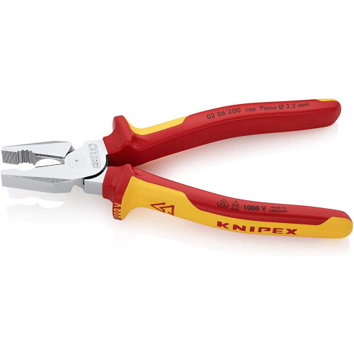 Knipex Knipex High Leverage Combination Pliers, Chrome Plated, Insulated Grips - 200mm 1