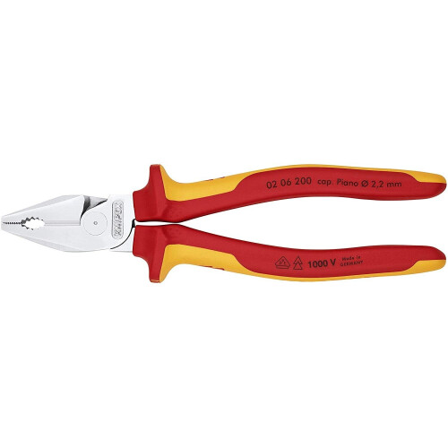 Knipex Knipex High Leverage Combination Pliers, Chrome Plated, Insulated Grips - 200mm 2