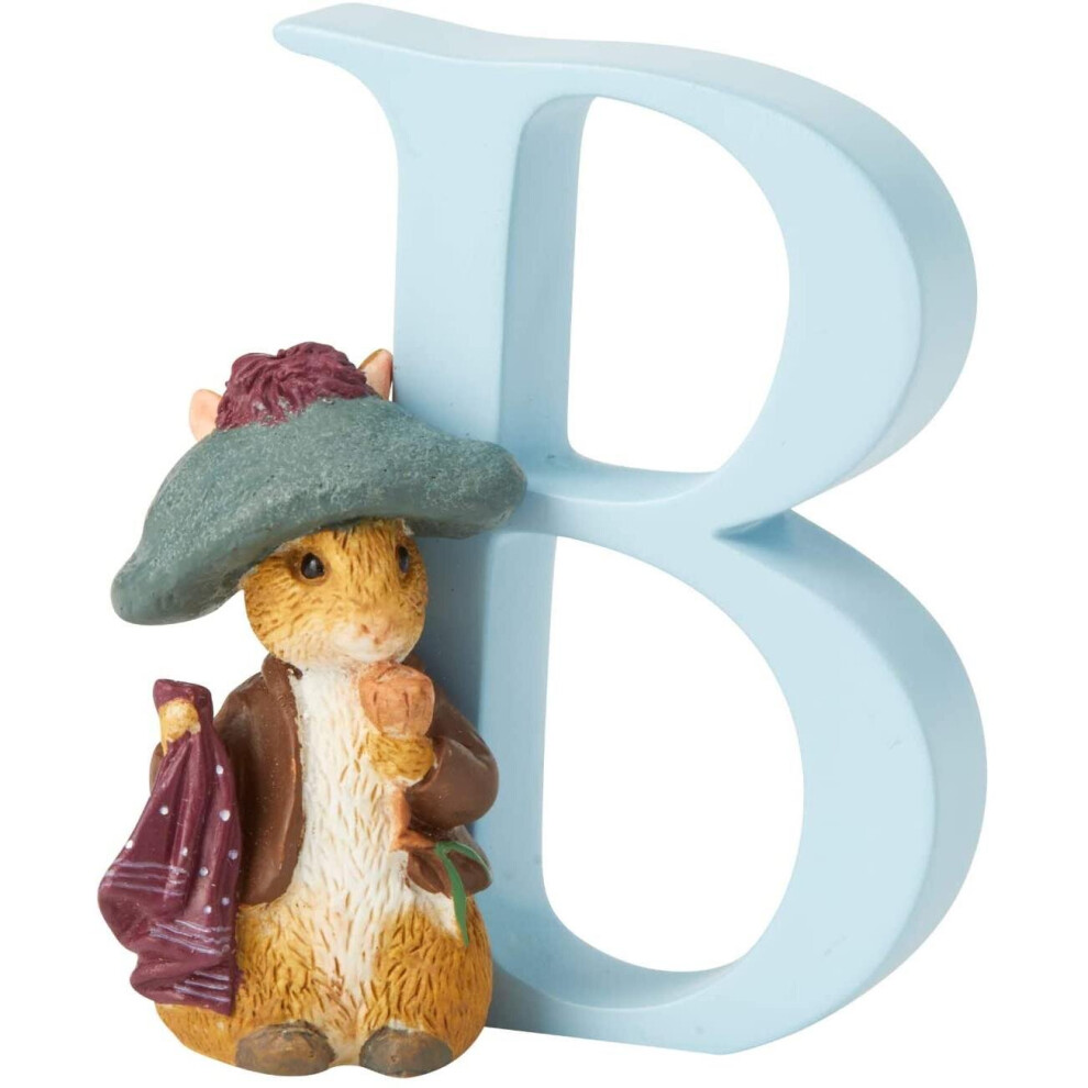 Beatrix Potter Benjamin Bunny Original Illustrations Ornament Letter B Blue 7 cm