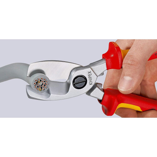 Knipex Knipex Cable Shears, Twin Cutting Edge, Insulated, Multi Component Grips, 200 mm 1