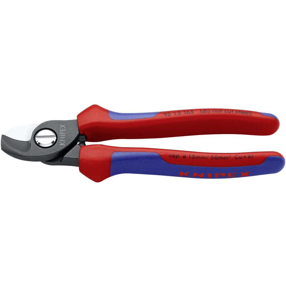 Knipex Electricians Cable Cut Shears, Self Locking Multi Component Grips - 165mm
