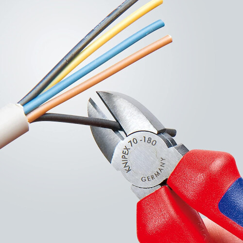 Knipex SIDEBITERTANG 180 MM, BELAGT - KN 70 02 180 2