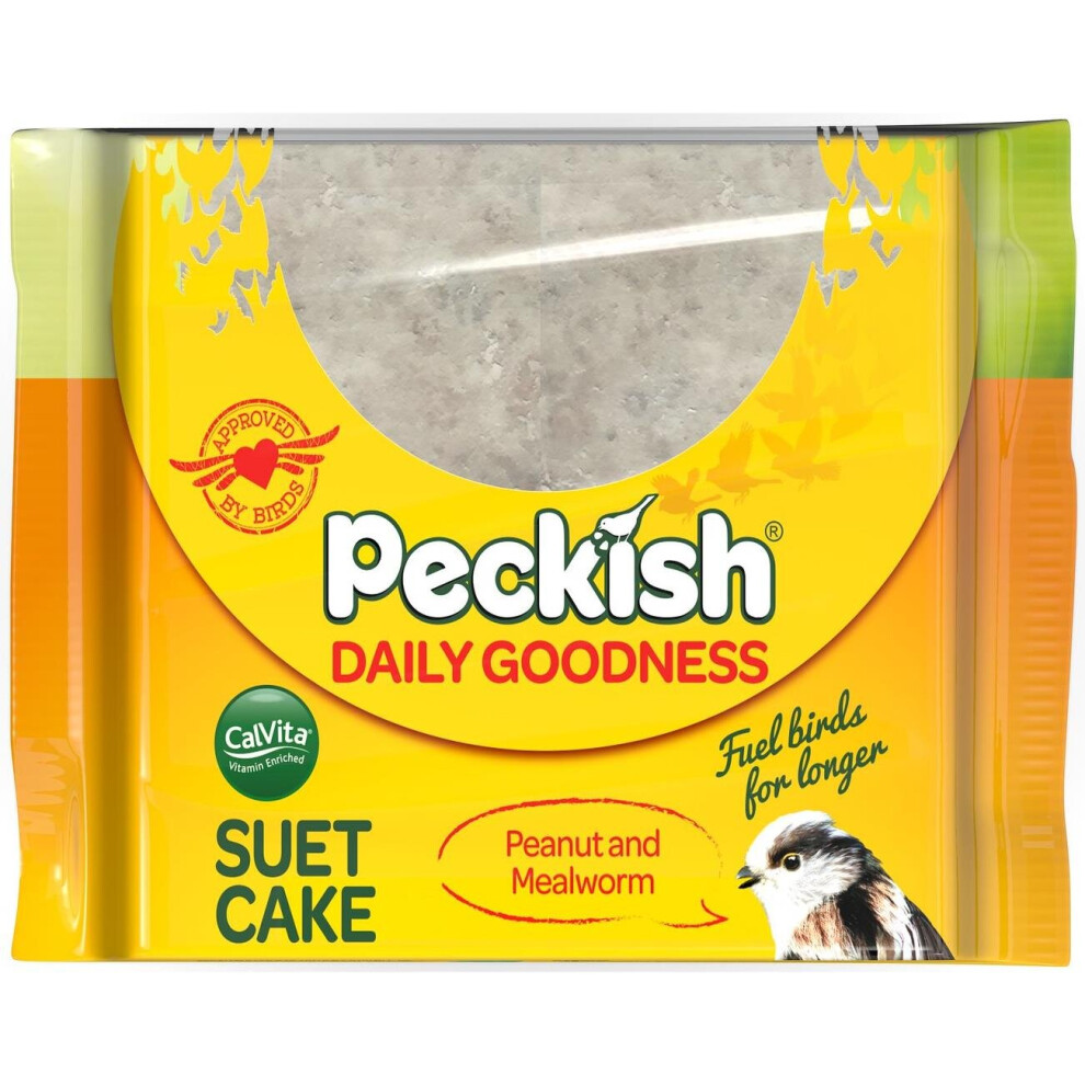 Peckish Daily Goodness Mealworm Suet Cake Block For Wild Birds - Feeding - 300g