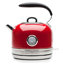 Haden Jersey Red Retro Cordless Kettle 1.5L, BPA Free, 3000W, Stainless Steel - 360-degree Rotation, Auto/Manual Shut-Off, Boil-Dry, 188854