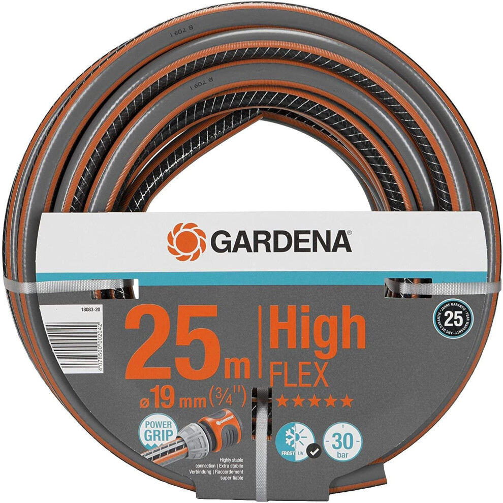 Gardena Comfort High Flex Hose - Power Grip Profile - 25M Length, 19Mm Diameter