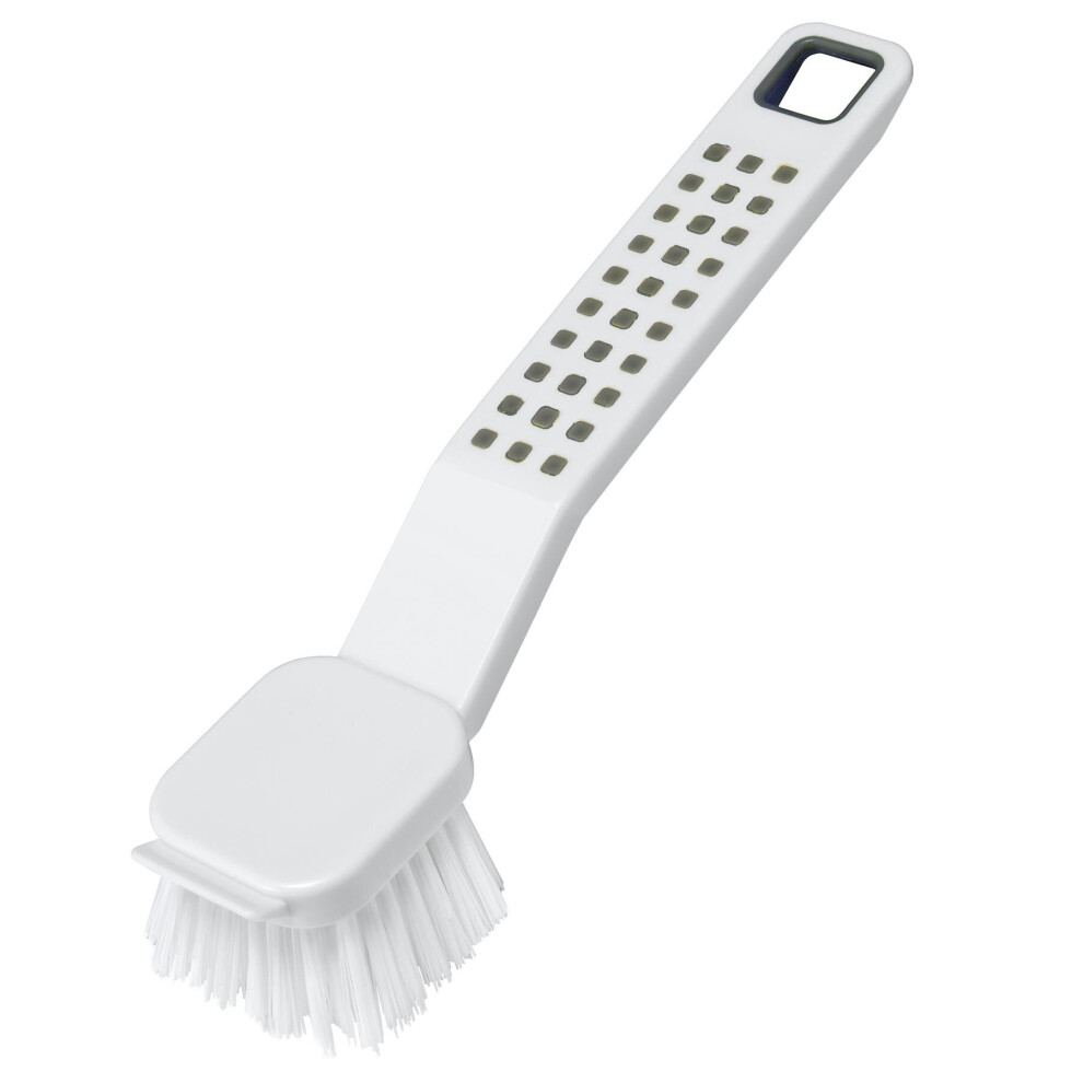 Addis Premium Dish Washing Up Brush, Soft Touch Handle - High-Gloss White & Grey
