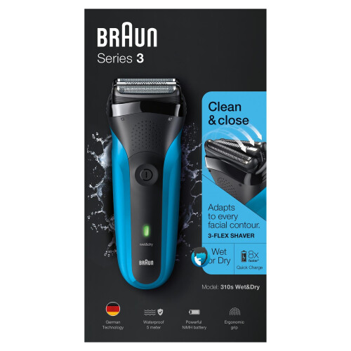 Braun Braun Series 3 310 Wet & Dry Electric Shaver, Rechargeable Men's Electric Razor