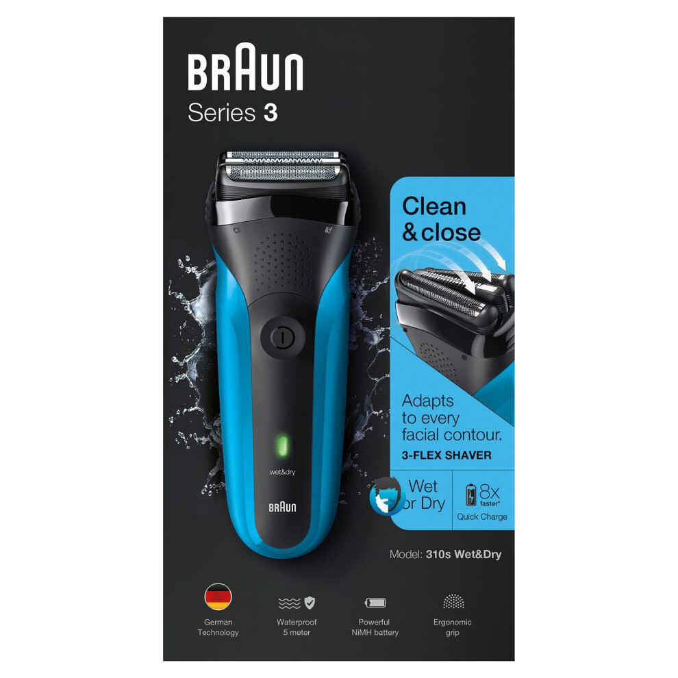 Braun Series 3 310 Wet & Dry Electric Shaver, Rechargeable Men's Electric Razor