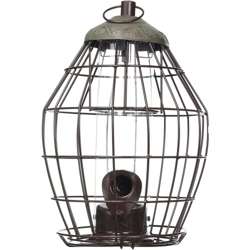 Peckish Peckish Squirrel Proof Bird Seed Feeder, Secret Garden Quick Release Base, Green