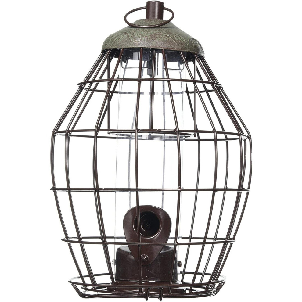 Peckish Squirrel Proof Bird Seed Feeder, Secret Garden Quick Release Base, Green