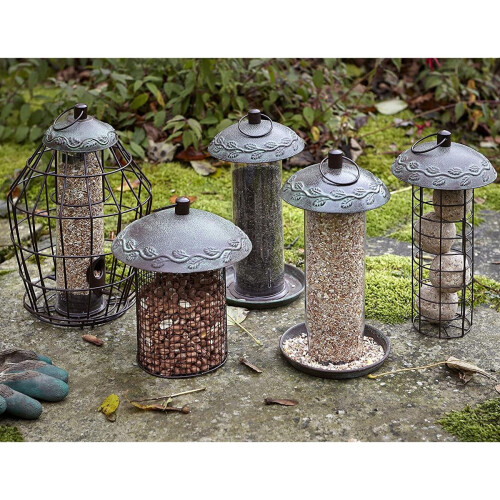 Peckish Peckish Squirrel Proof Bird Seed Feeder, Secret Garden Quick Release Base, Green 1