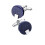 Charles William Smart Sparkle Blue Silver Cufflinks Round 4