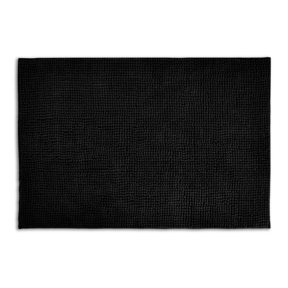 Allure Bath Fashions (Black) Allure Supersoft Chenille Bobble Large Bath Mat 60 X 90Cm Black
