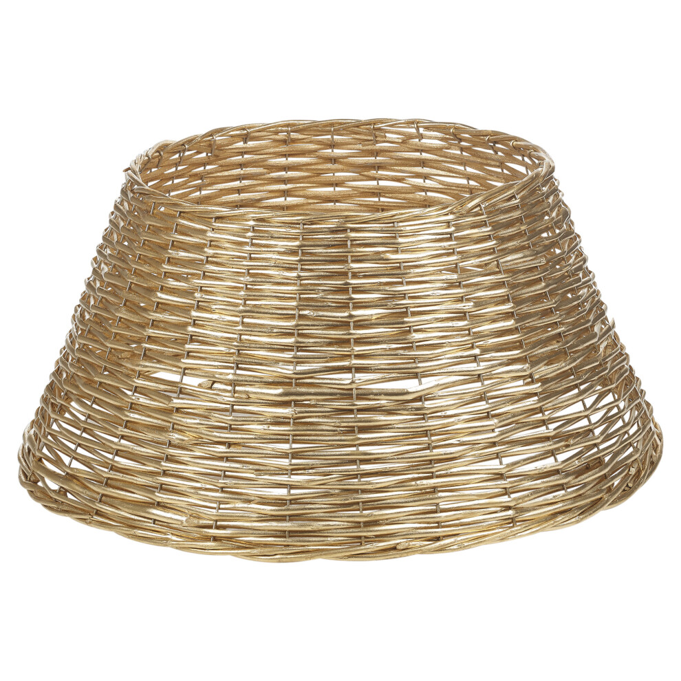 Urbn Living (Gold) Christmas Willow Wicker Rattan Tree Skirts Gold