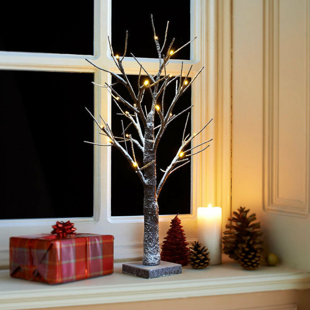 Spot On Dealz 2Ft Snowy Twig 24 Warm White Led Lights Christmas Tree G-0211
