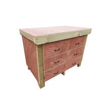 (4ft, Without Back Panel) Wooden Workbench Tool Cabinet - Eucalyptus Top Industrial Storage Work Table