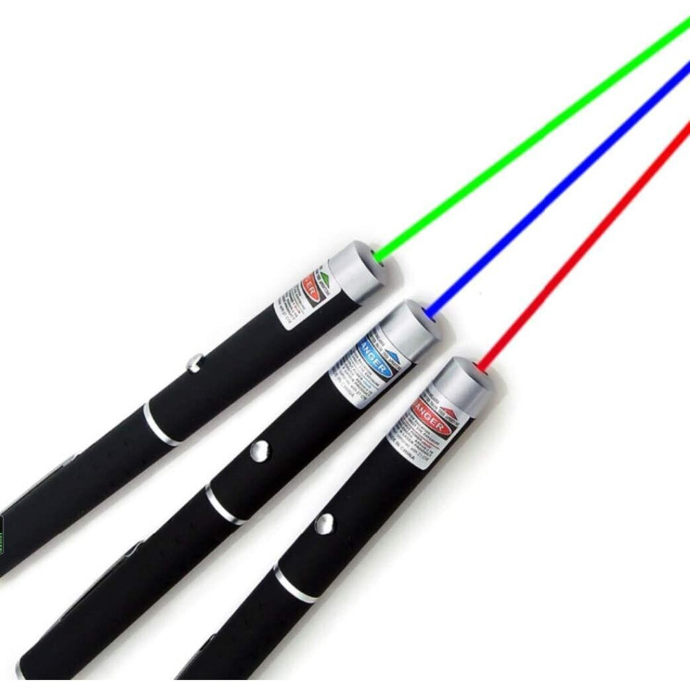 Londondeals 3Pc Green/Red/Purple Laser Pointer Pen Powerful Beam Light Lamp Presentation Lazer