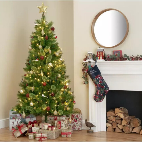Home 6ft Mixed Cashmere Christmas Tree - Green 1