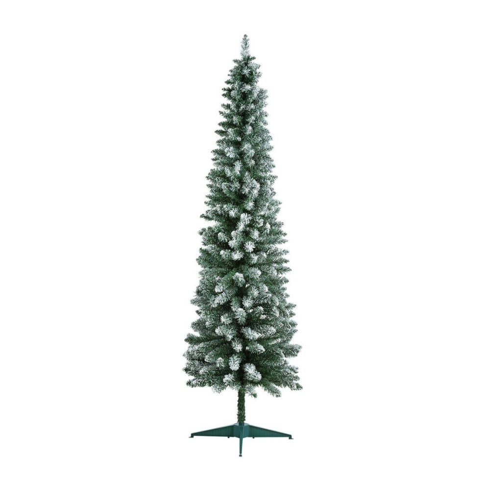 Home 6Ft Snow Tipped Pencil Christmas Tree - Green