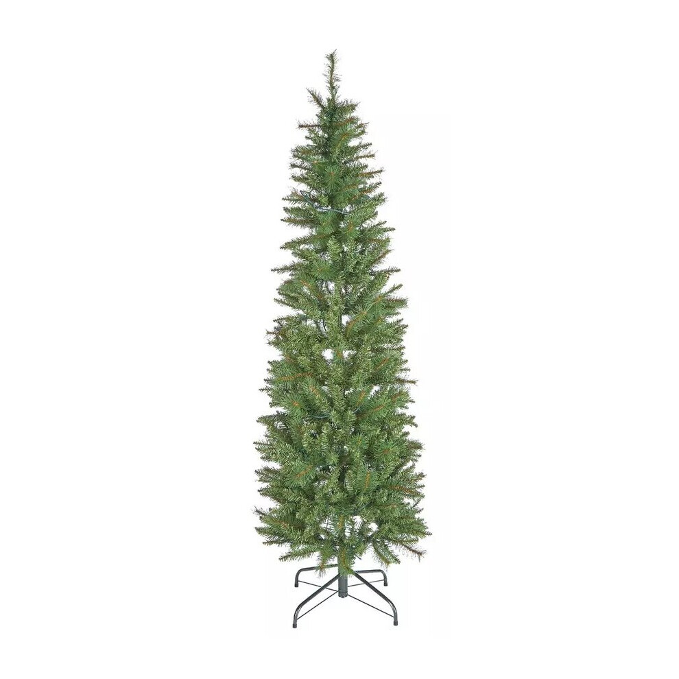 Home 6ft Pre-Lit Natural Look Pop Up Pencil Christmas Tree - Green