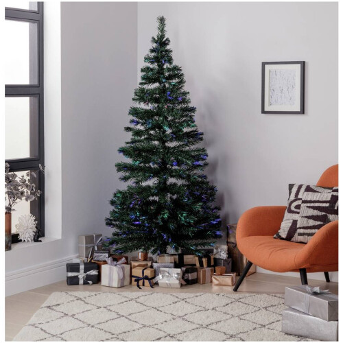 Home 6ft Fibre Optic Christmas Tree - Green 1