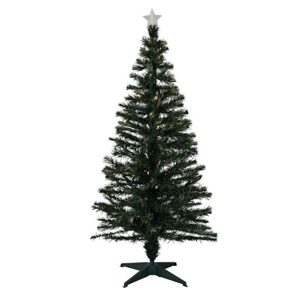 Home 5ft White Lights Fibre Optic Christmas Tree - Green