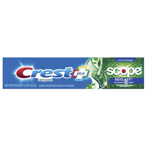 Crest Crest, Complete, Scope, Outlast Plus Whitening,  Φθοριούχο Toothpaste, Long Lasting Mint, 5.4 oz (153 g) 1