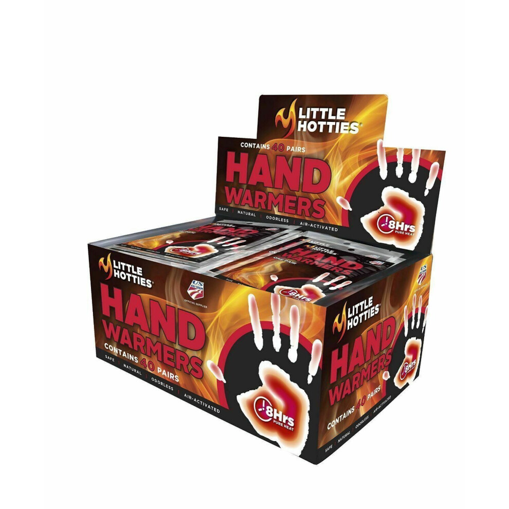 Little Hotties Hand Warmers Up to 8 Hrs Winter Season Bulk 40 pairs Full Box