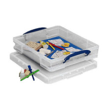 7 Litre Really Useful Stackable Storage Box,  Clear, 400 x 350 x 85 mm