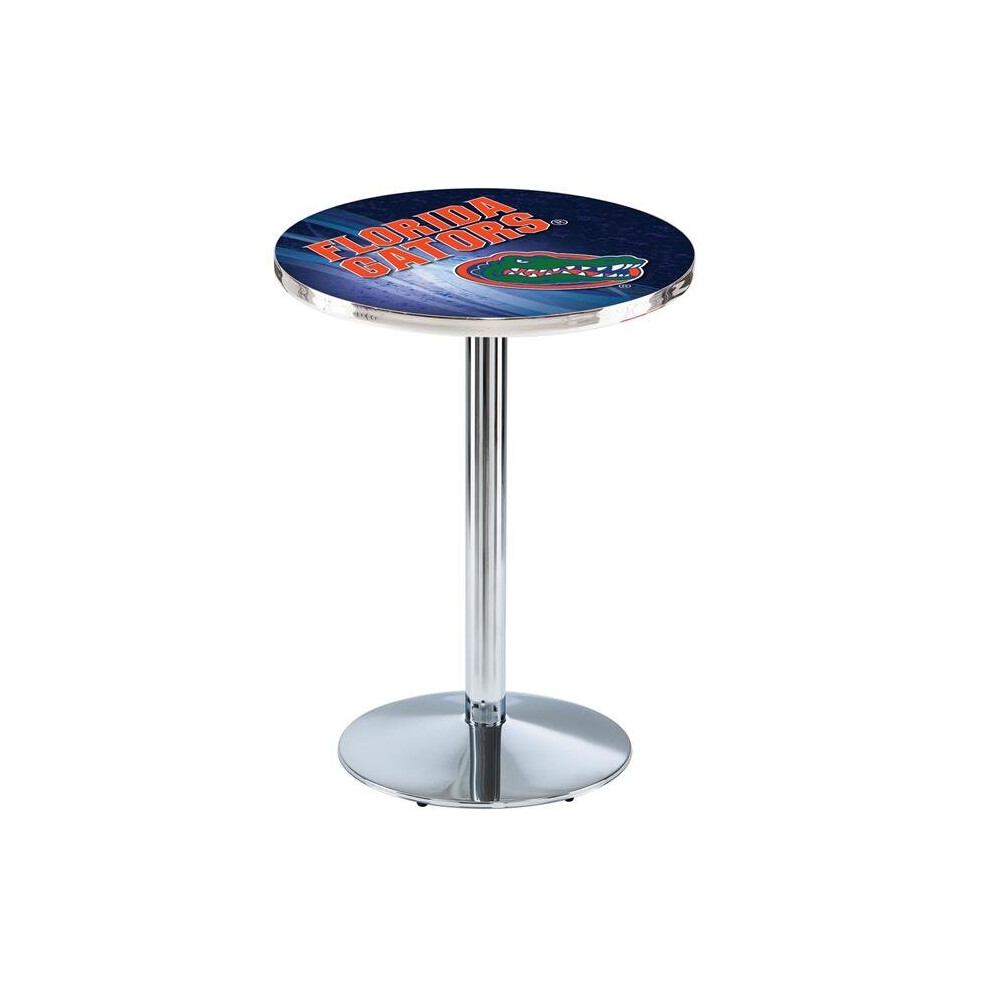 Holland Bar Stool L214C3636FlorUn 36 in. Florida Gators Pub Table with 36 in. Top, Chrome-image-OPC-P6G6HYH-NEW