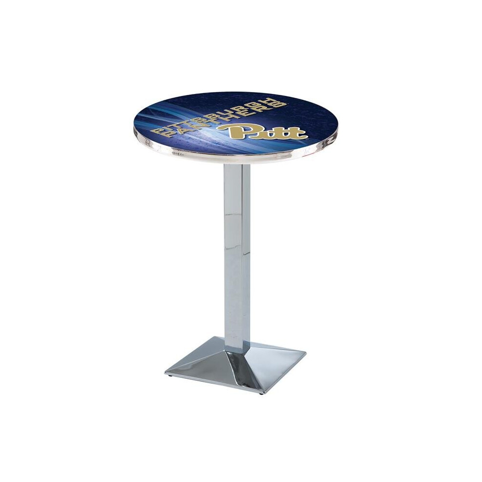 Holland Bar Stool L217C4236Pittsb 42 in. Pittsburgh Panthers Pub Table with 36 in. Top, Chrome-image-OPC-P6G6JKF-NEW