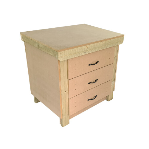 (3ft, Without Back Panel) Tool Cabinet Workbench Wooden 18mm MDF Top