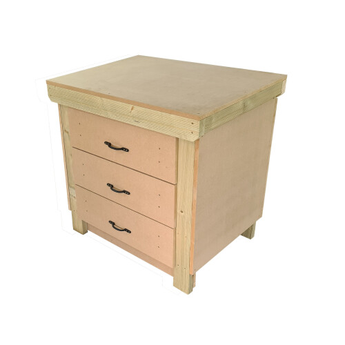 (3ft, Without Back Panel) Tool Cabinet Workbench Wooden 18mm MDF Top 1