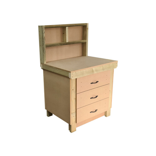 (3ft, With Back Panel) Tool Cabinet Workbench Wooden 18mm MDF Top