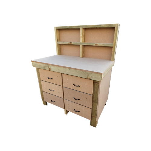 (5ft, With Back Panel) Tool Cabinet Workbench Wooden 18mm MDF Top 1
