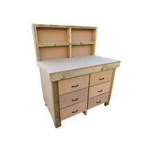(4ft, With Back Panel) Tool Cabinet Workbench Wooden 18mm MDF Top