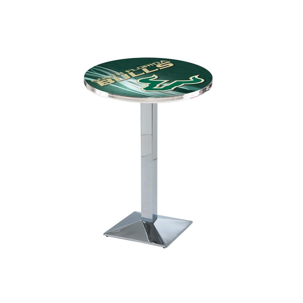Holland Bar Stool L217C4236SouFla 42 in. South Florida Bulls Pub Table with 36 in. Top, Chrome-image-OPC-P6G6YBZ-NEW