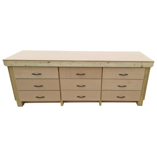 (7ft, Without Back Panel) Tool Cabinet Workbench Wooden 18mm MDF Top 2