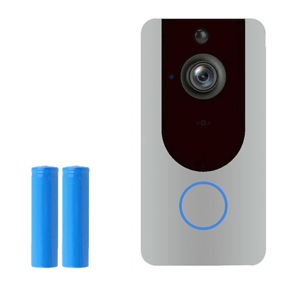 (Doorbell With Battery) White Wifi Smart Doorbell Intercom Wireless Video 7371875207386