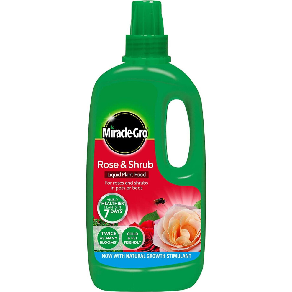 New Miracle-Gro Rose & Shrub Concentrated Liquid Plant Food 1L