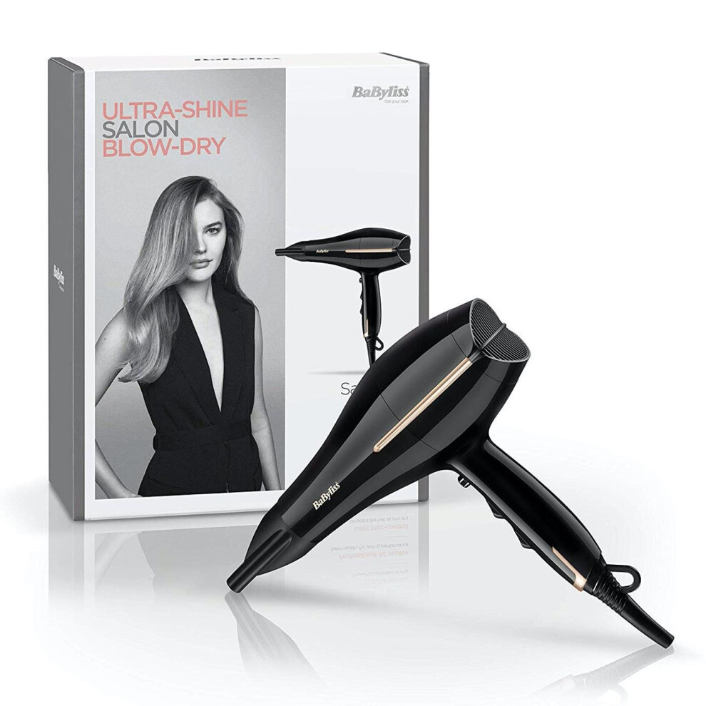 BaByliss 5552U Salon Pro 2200W 2 Speeds 3 Heat Settings Ionic Hair Dryer Black