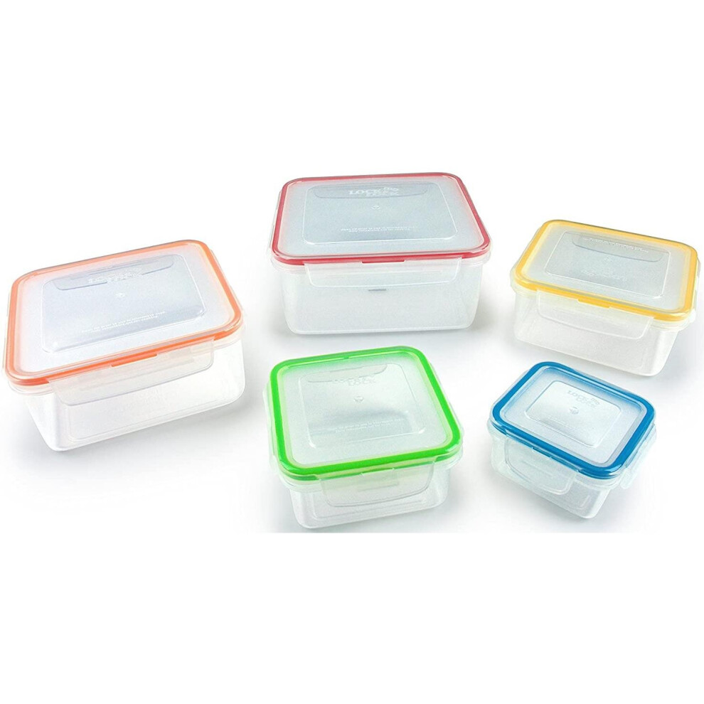 Lock & Lock Coloured Square 5 Piece Nesting Set