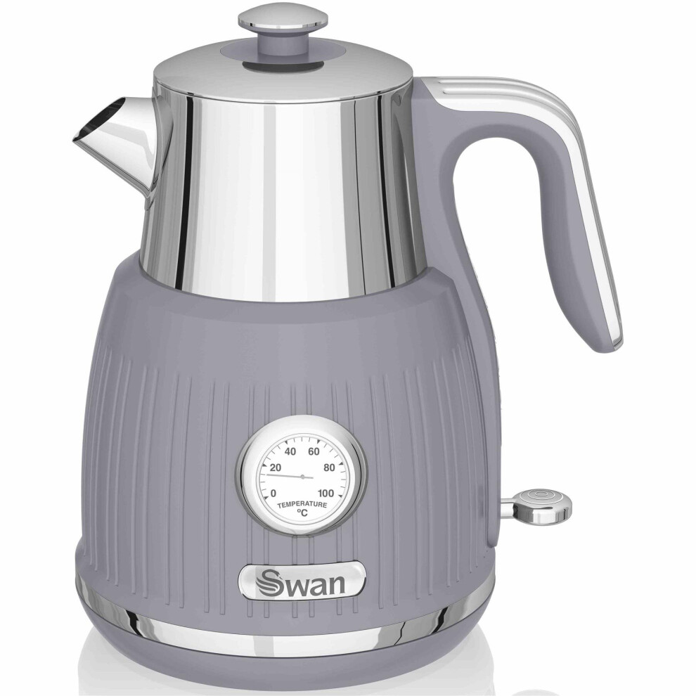 1.5L Retro Kettle with Temperature Dial - Grey