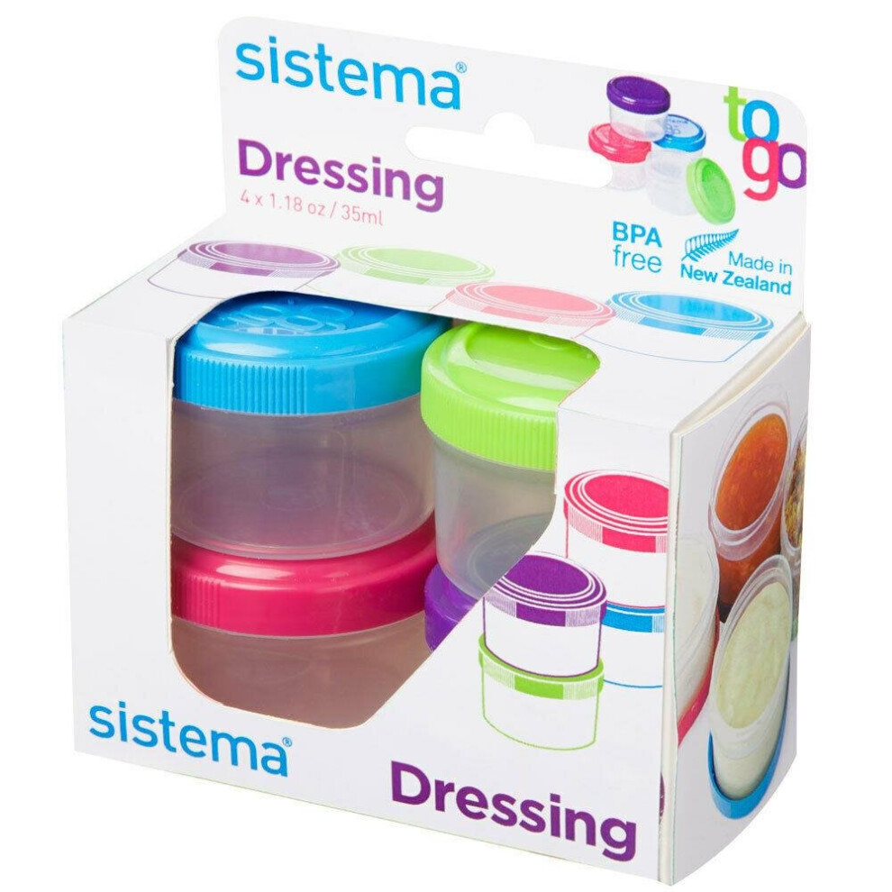 Sistema To Go Mini Dressing Pots, Set of 4