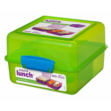 Sistema 3 Compartment 1.4L Lunch Cube Box, Green