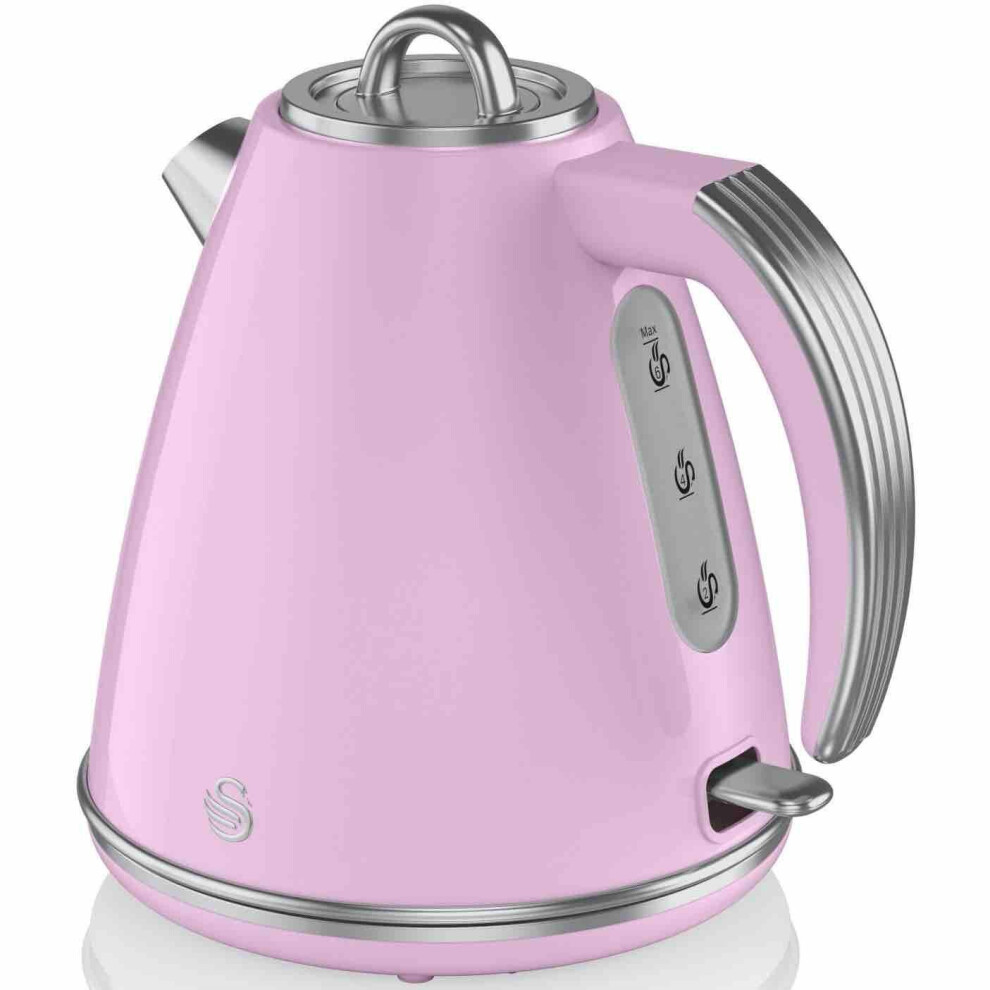 Swan Retro PINK 3kW, 1.5L JUG Kettle, 360 Degree Base, Fast Boil