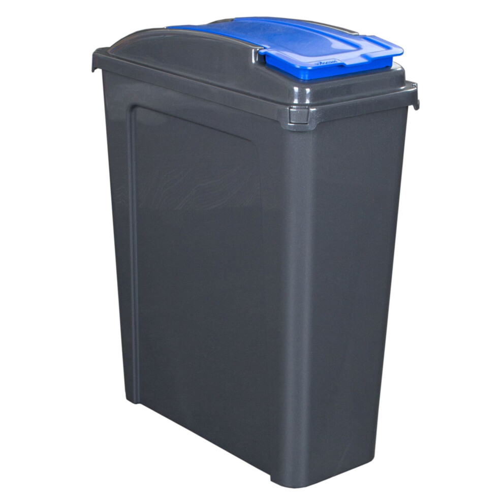 Wham (, 25L) 25L 50L Plastic Recycle Recycling Bin Lid Kitchen Rubbish Dustbin Garden Waste Blue